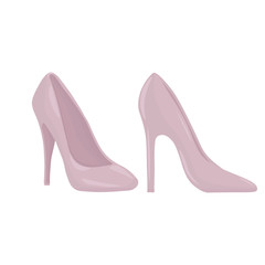 Vector graphics. Adorable, simple illustration of women's shoes. Cartoon illustration. 
