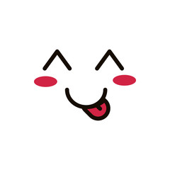 kawaii cute face expression eyes and mouth