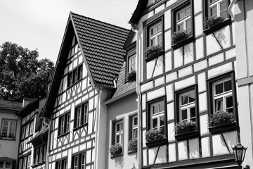 Mainz, Germany. Black and white vintage filtered photo.