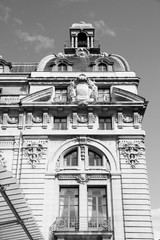 Paris - Musee d' Orsay. Black-white vintage toned image.