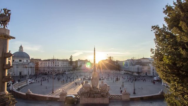 Timelapse Piazza del Popolo Rome Italy