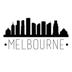 Melbourne Australia. City Skyline. Silhouette City. Design Vector. Famous Monuments.
