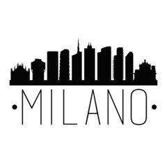 Milan Italy. City Skyline. Silhouette City. Design Vector. Famous Monuments.