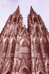 Cologne. Retro filtered color tone.