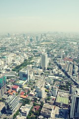 Bangkok city. Retro filtered colors tone.