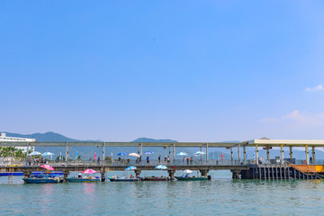 Fototapeta na wymiar view of pier in sai kung