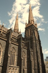 Fototapeta na wymiar Melbourne - St Philip's Cathedral. Retro filtered colors tone.