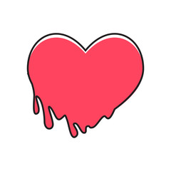 Bloody heart icon vector design template