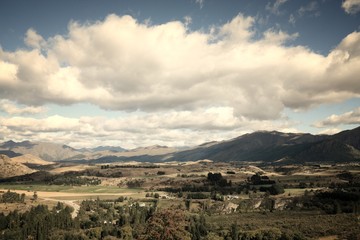 Fototapeta na wymiar New Zealand landscape. Vintage filtered colors.