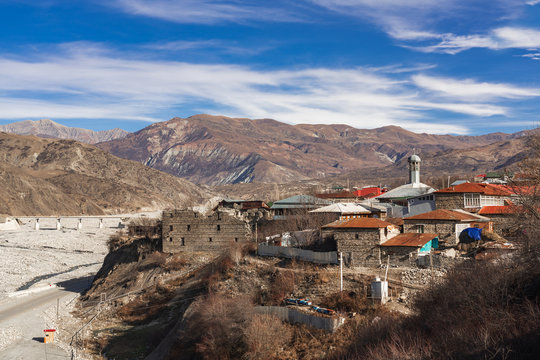 View of the mountain village of Lagich, located in northern Azerbaijan
