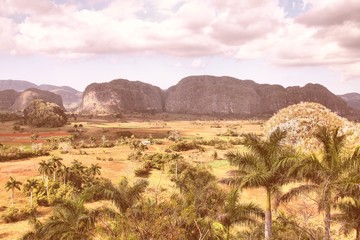 Vinales, Cuba. Retro filtered colors.