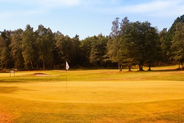 Golf course in Norway. Filtered color tone.