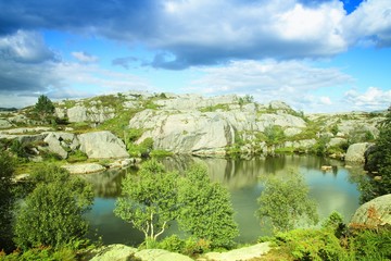Fototapeta na wymiar Norway nature. Filtered colors style.