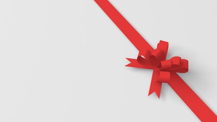 3d rendered illustration of red presents ribbon on a white background. Copy spaceleft for your custom text. 4k resolution. perfect for celebrations.