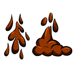 A Collection of Brown Cartoon Poo Poop Faeces Illustrations