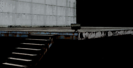 White stage in university campus. songkhla, Thailand