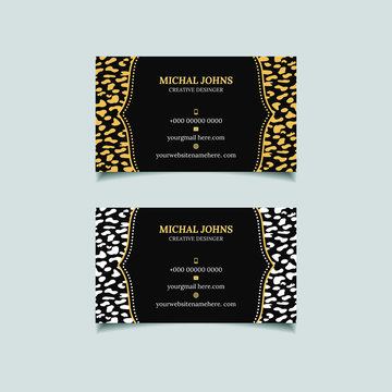 Leopard print business card, female business card, animal card