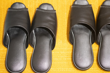 Slipper on the floor in bedroom