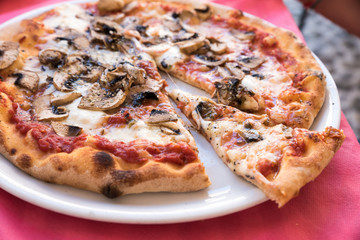Pizza with mushrooms