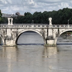 Fototapeta na wymiar Sant Angelo Bridge, Rome - Italian landmarks