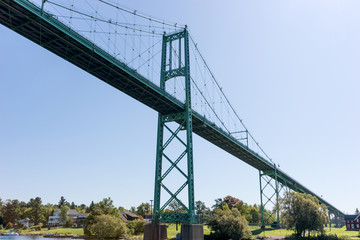 Thousand Islands Bridge across St. Lawrence River. This bridge connects New York State in USA and Ontario in Canada