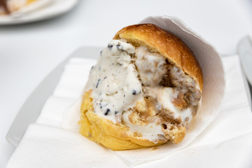 Brioche with Sicilian ice cream