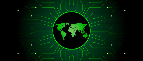 Abstract WORLD MAP technology business background