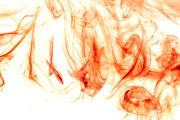 Red smoke on white background