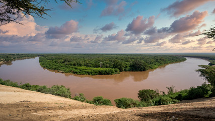 Fototapeta na wymiar Omo river in Omo Valley, Ethiopia