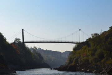 Obraz premium Pedesrtian bridge in Podgorica conections between Little hill and Zagorich