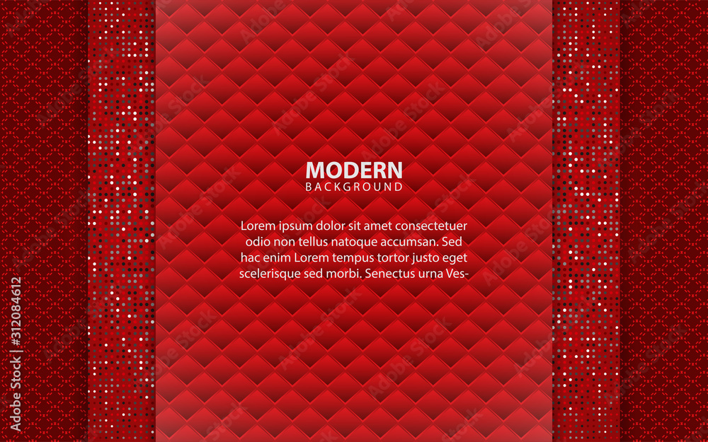 Poster red abstract background with paper shapes overlap layers. luxury and modern concept texture with sil