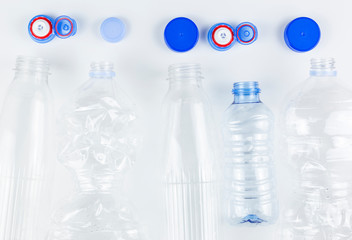 Plastic Bottles heap ready for Recycling.