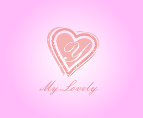 Y Letter Heart Love Logo