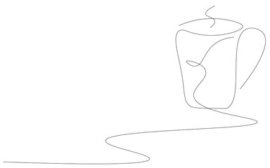 Cup of tea on table, vector illustration