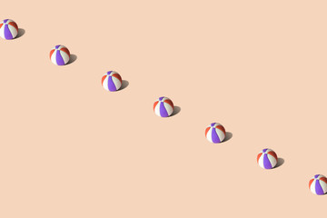 Basketball or beach ball background minimal creative sport concept.