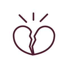 happy valentines day broken heart love romantic feeling icon thick line