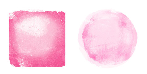 Two watercolor squares on white as background