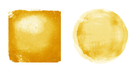 Two watercolor squares on white as background