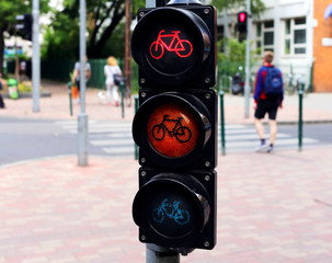 bicycle traffic lights on road