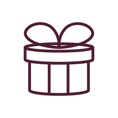 happy valentines day wrapped gift box decoration love romantic feeling icon thick line