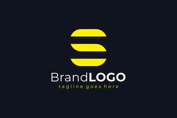 Initial Letter S Logo. Line Stripes Flat Vector Logo Design Template Element