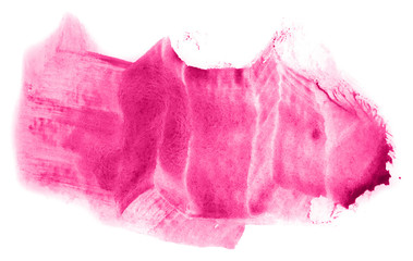 Abstract watercolor background hand-drawn on paper. Volumetric smoke elements. Pink color. For design, web, card, text, decoration, surfaces.