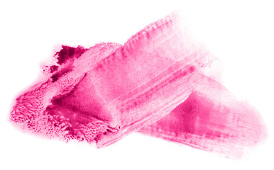 Abstract watercolor background hand-drawn on paper. Volumetric smoke elements. Pink color. For design, web, card, text, decoration, surfaces.