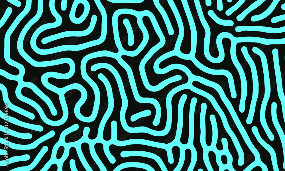 Poster Psychedelic abstract background made by generative algorithm: Reaction-diffusion or Turing pattern formation.
