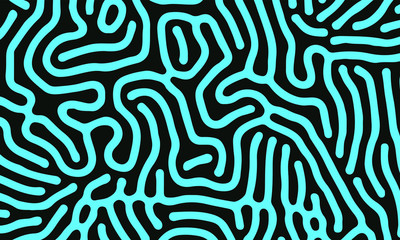 Psychedelic abstract background made by generative algorithm: Reaction-diffusion or Turing pattern formation.