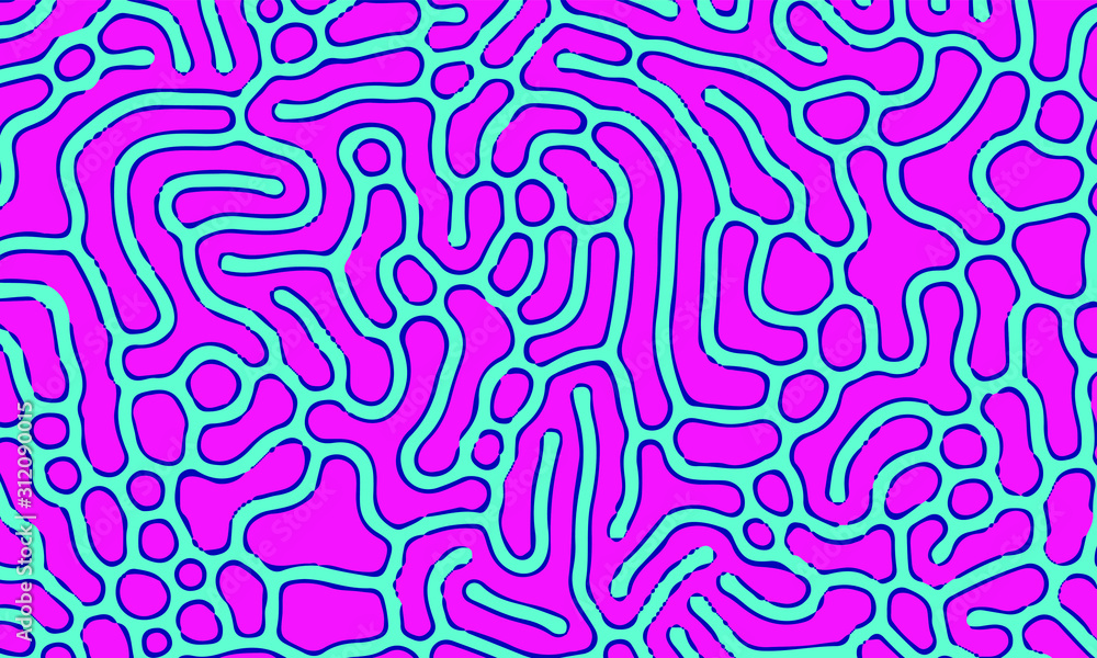 Leinwandbilder Psychedelic abstract background made by generative algorithm: Reaction-diffusion or Turing pattern formation.
