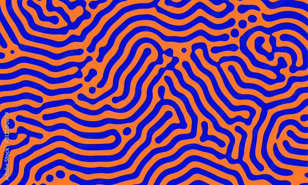 Fototapete Psychedelic abstract background made by generative algorithm: Reaction-diffusion or Turing pattern formation.