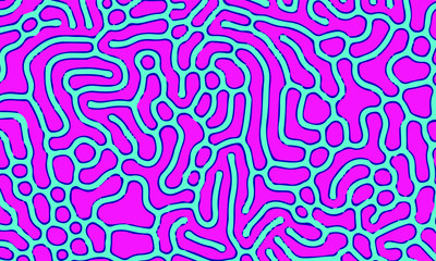 Psychedelic abstract background made by generative algorithm: Reaction-diffusion or Turing pattern formation.