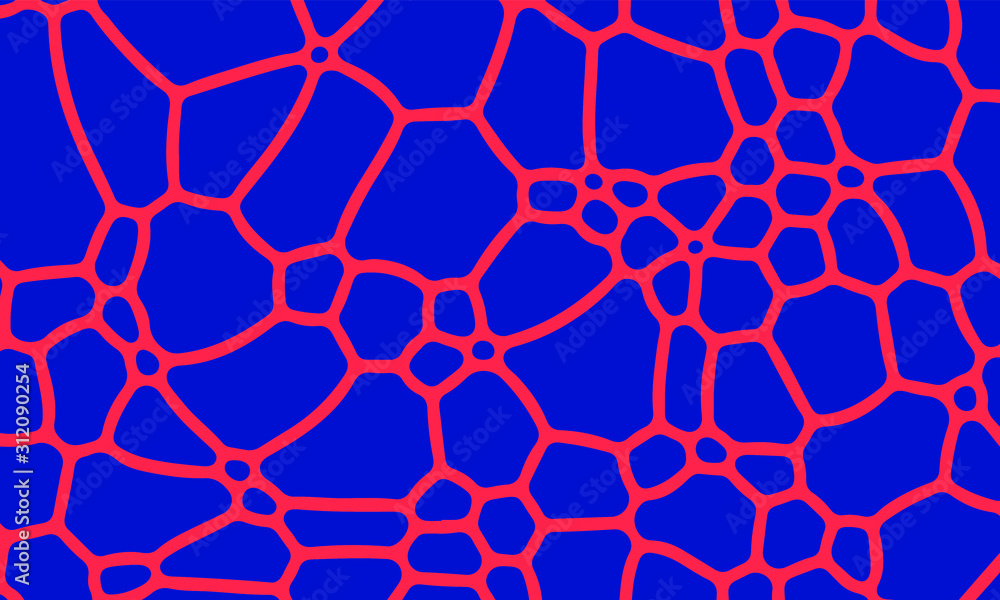 Poster Psychedelic abstract background made by generative algorithm: Reaction-diffusion or Turing pattern formation.