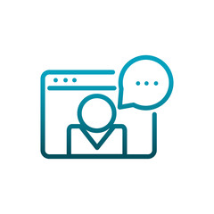 website people chat bubble communications gradient line